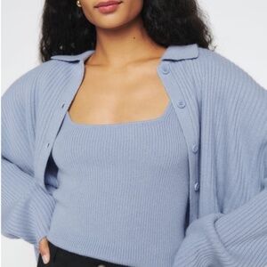 Reformation Frida Cashmere Cardigan Set - Parisian Blue, XS